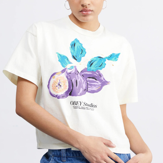 Obey Γυναικεία κοντομάνικη μπλούζα Food For Your Mind Raegan Crop Tee